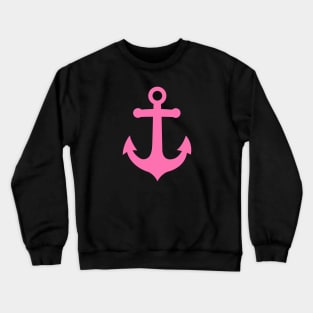 Baby Anchor, pink anchor on blue Crewneck Sweatshirt